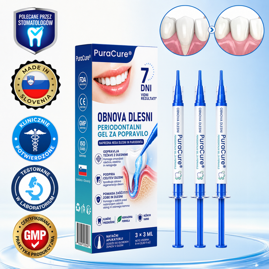 🇸🇮👨‍⚕️✅🦷 PuraCure® OBNOVITVENI GEL ZA DLESNI – Parodontalni obnovitveni gel🧂